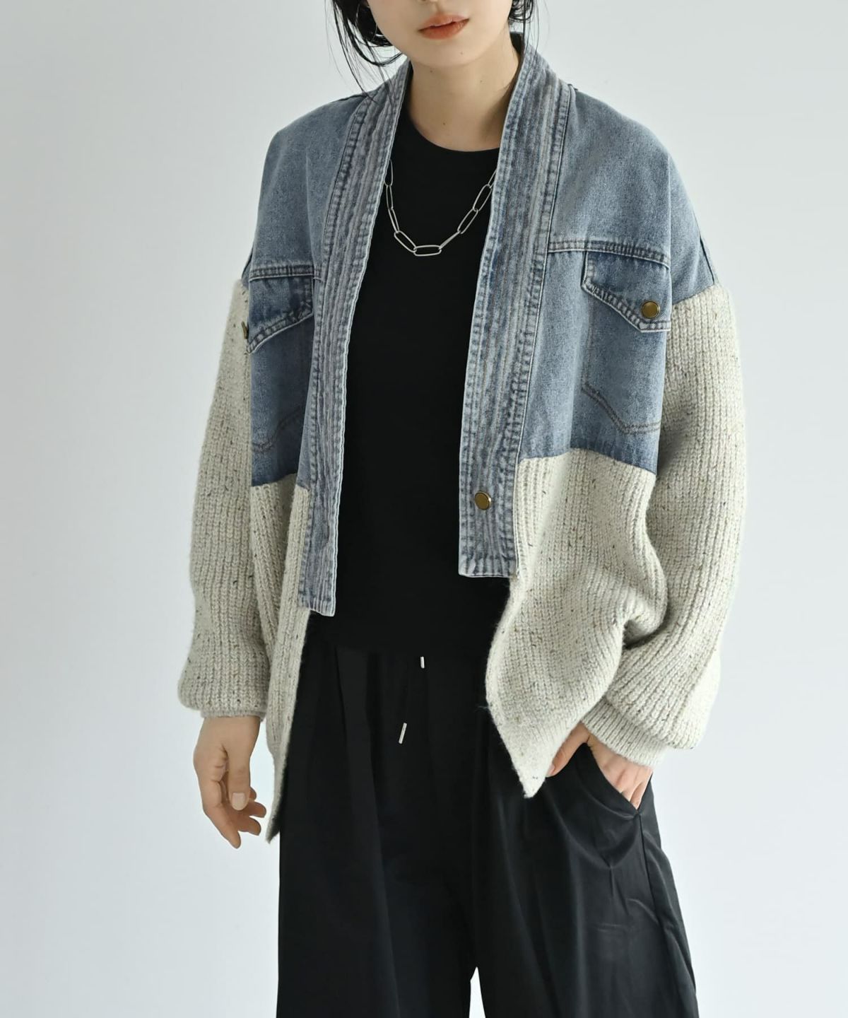 着用イメージ 167cm アイボリー