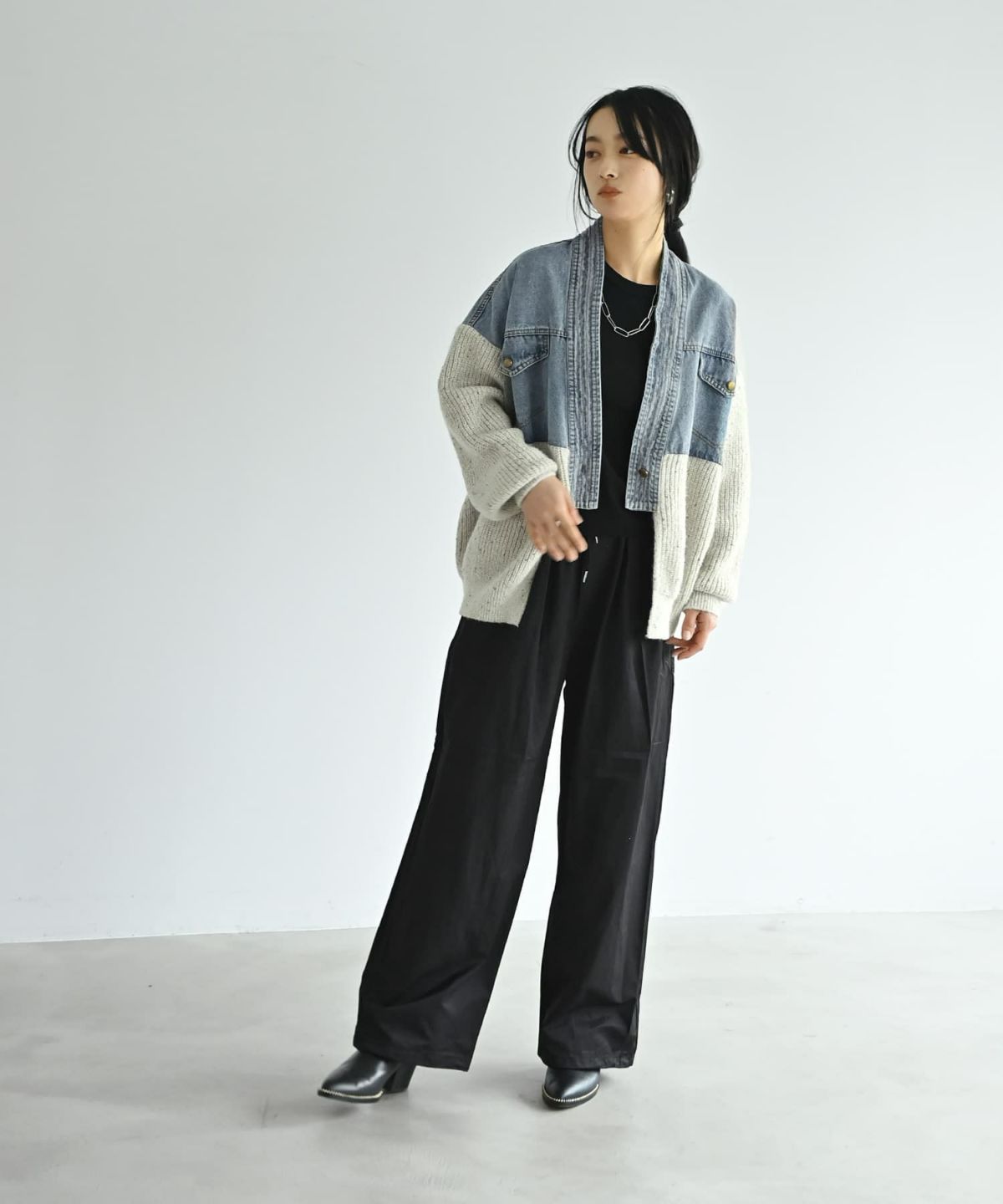 着用イメージ 167cm アイボリー