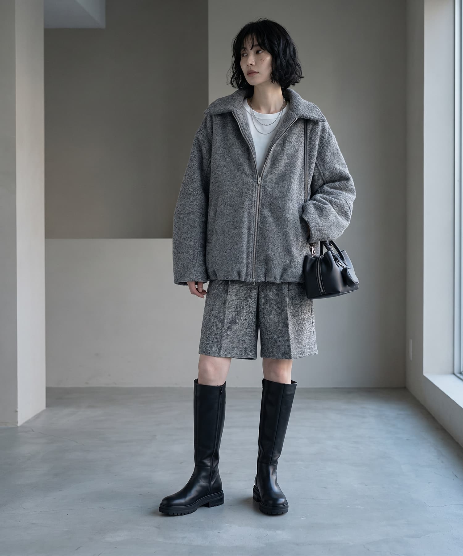 着用イメージ 167cm チャコール