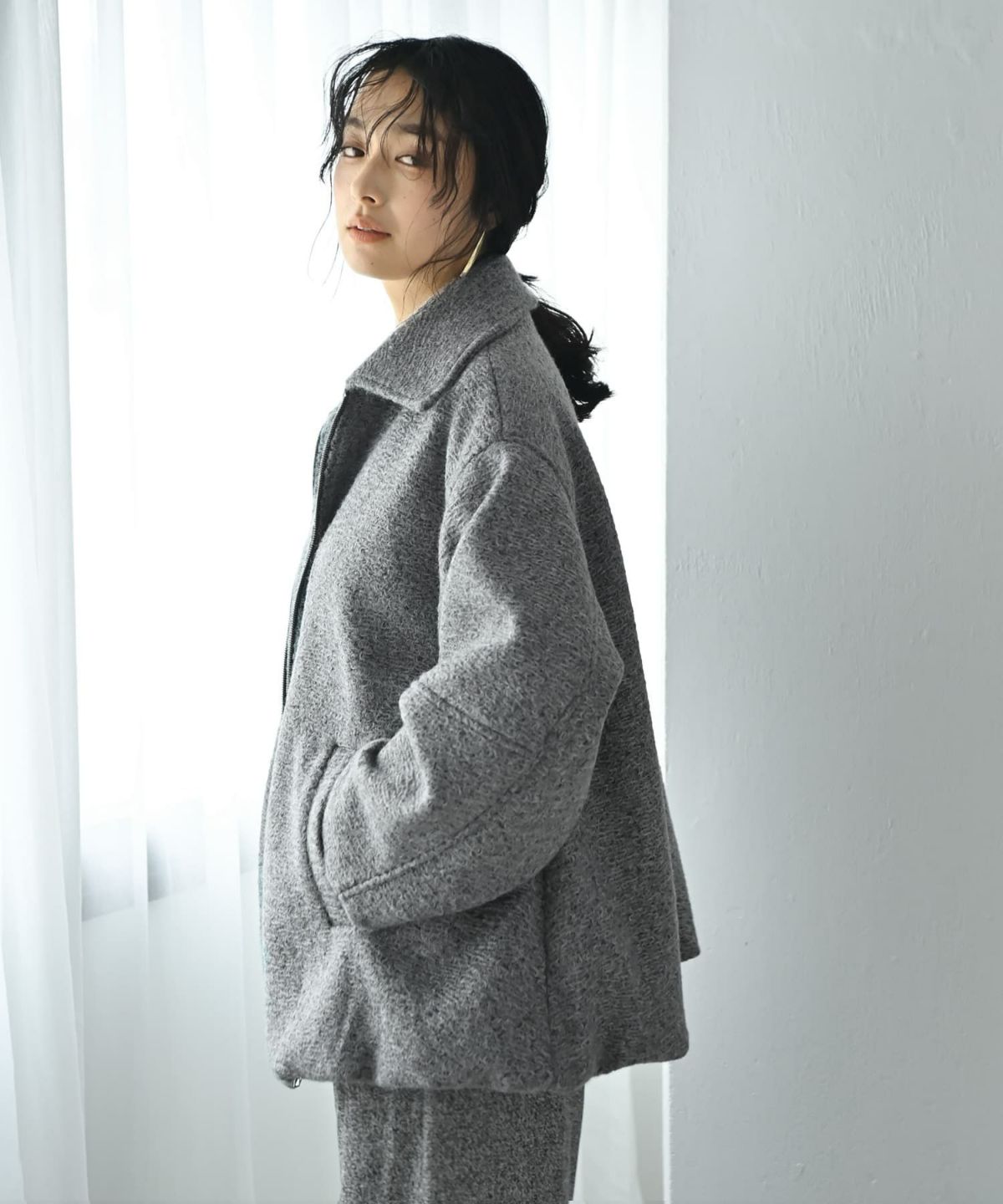 着用イメージ 167cm チャコール