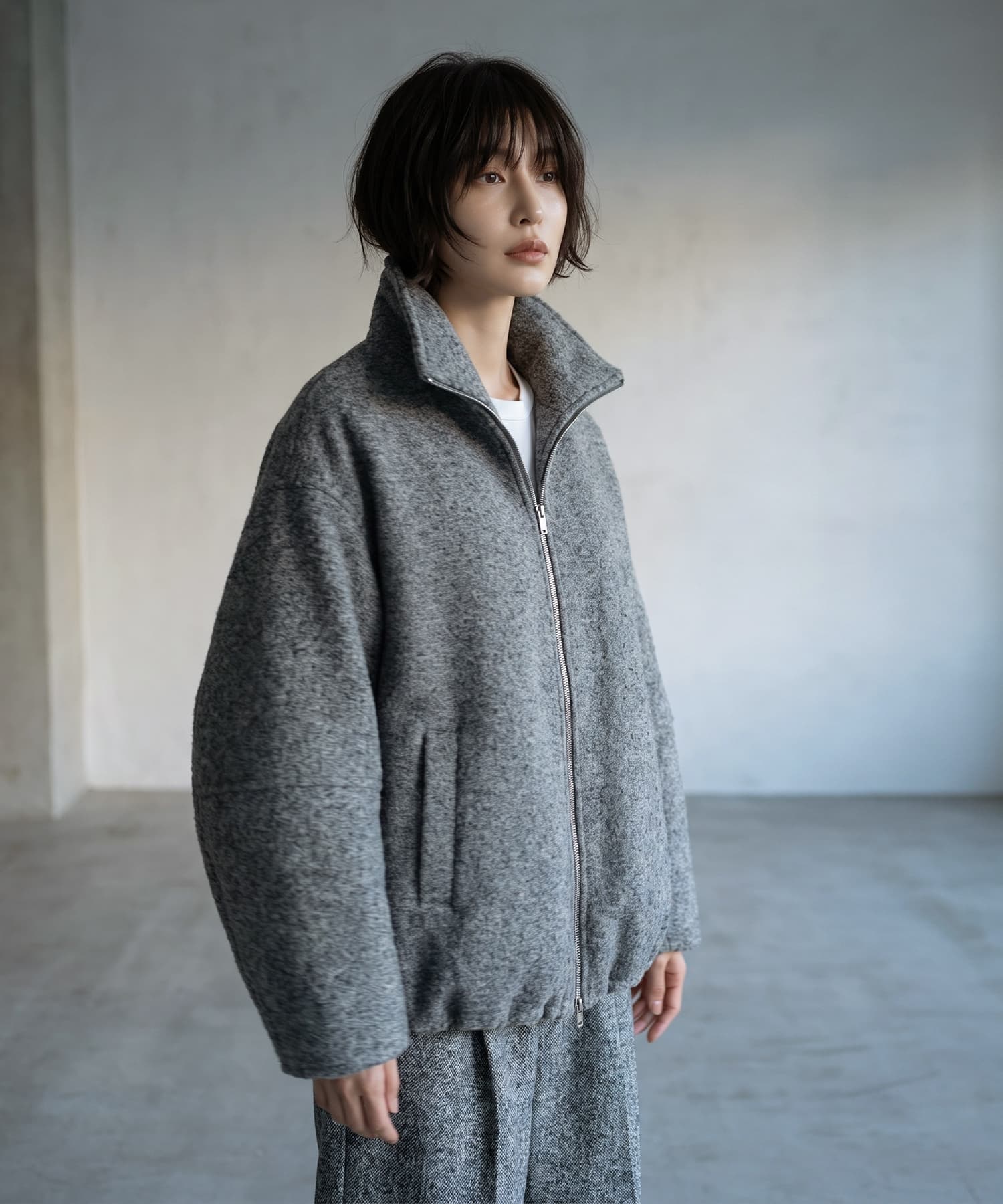 着用イメージ 167cm チャコール