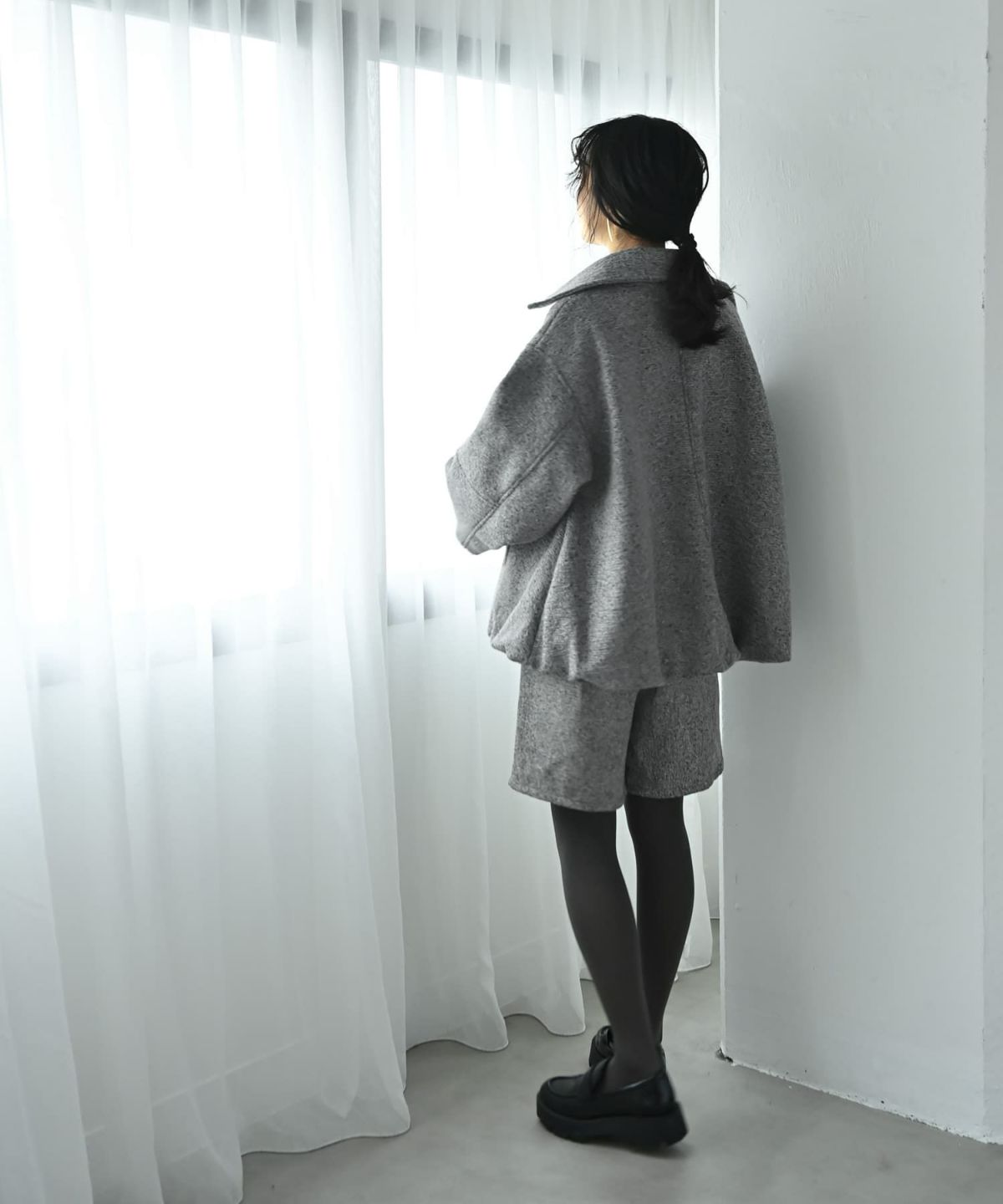 着用イメージ 167cm チャコール