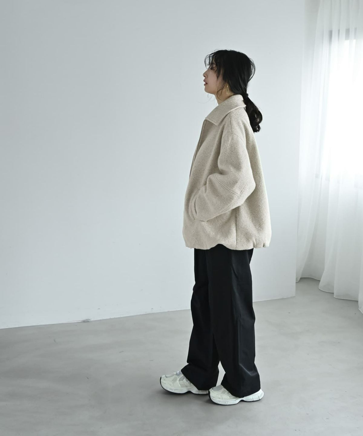 着用イメージ 167cm アイボリー