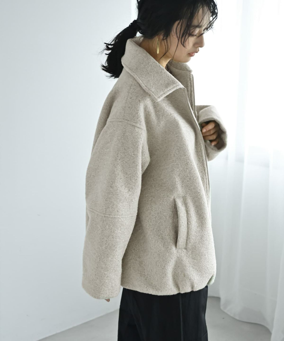 着用イメージ 167cm アイボリー