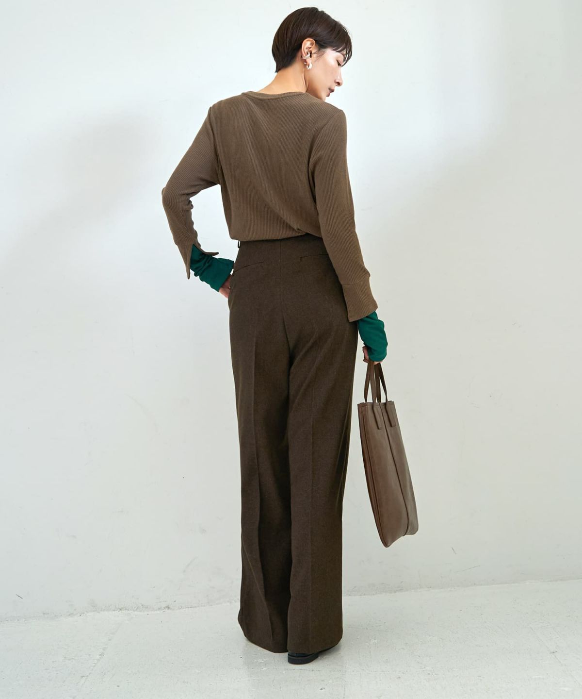 着用イメージ 167cm ダークブラウン Sサイズ
