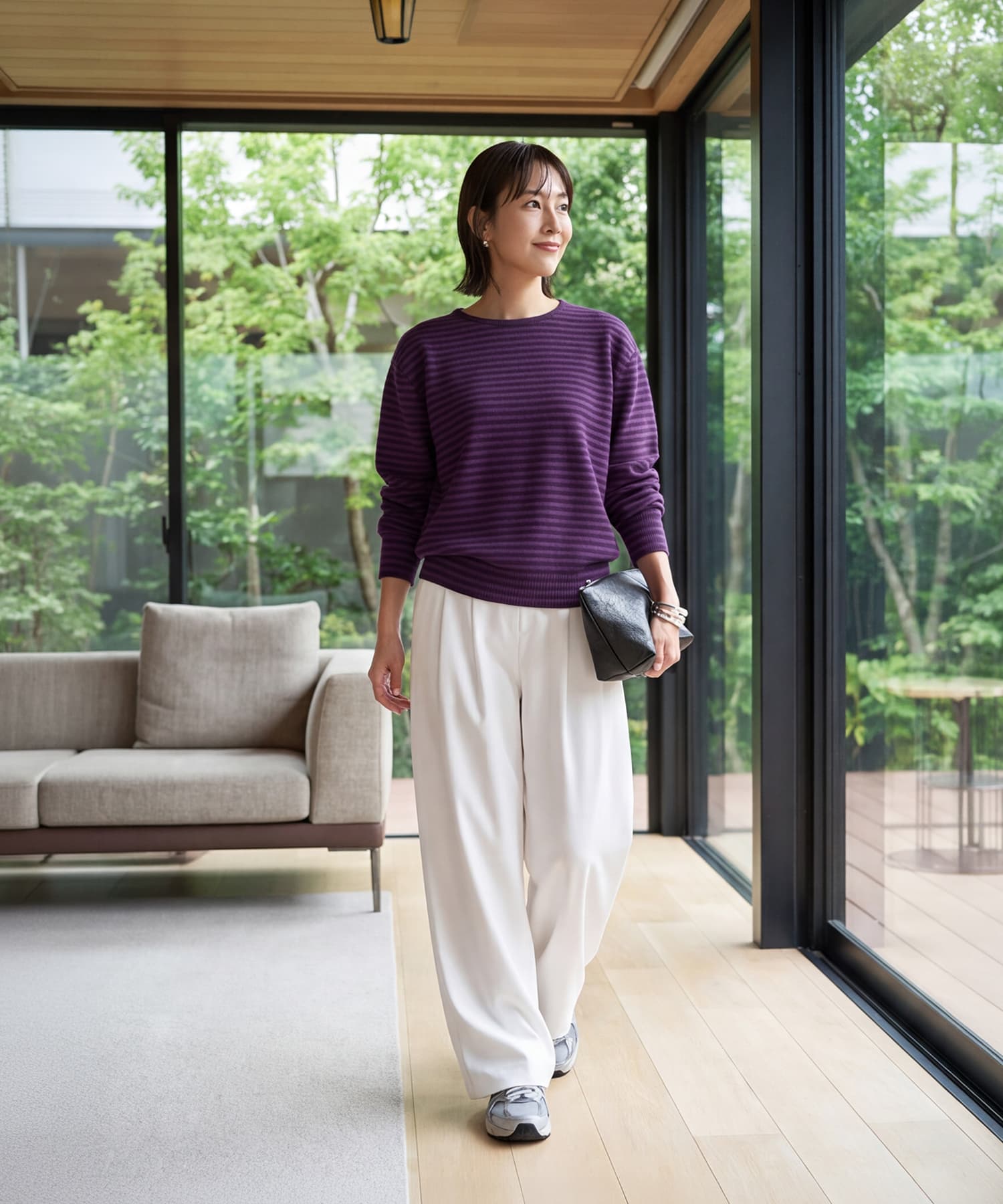 着用イメージ 167cm ブラウンミックス