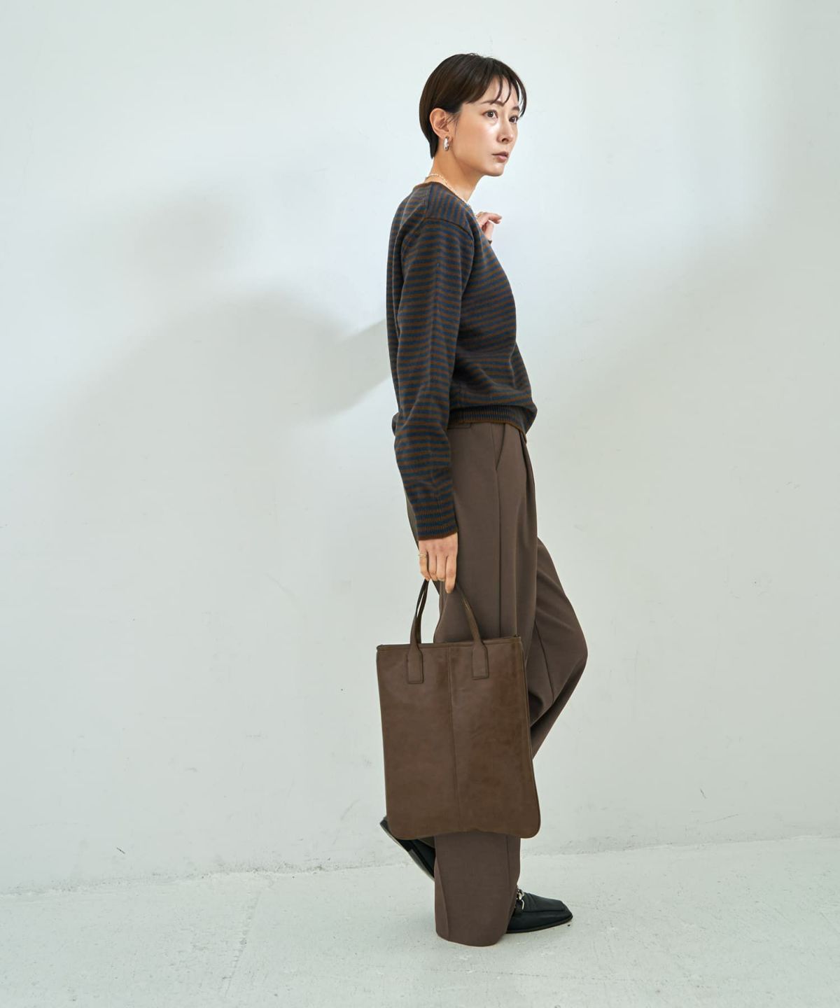 着用イメージ 167cm ブラウンミックス