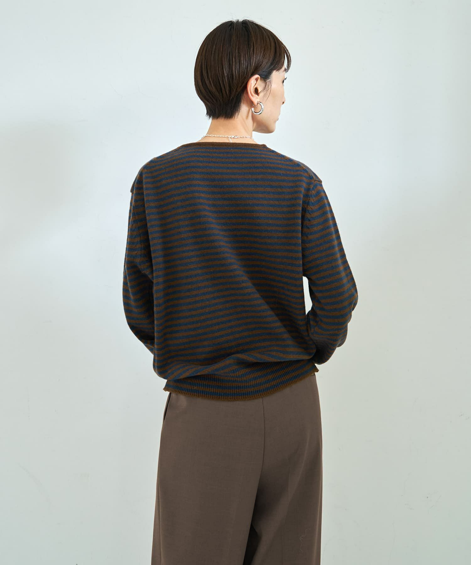 着用イメージ 167cm ブラウンミックス