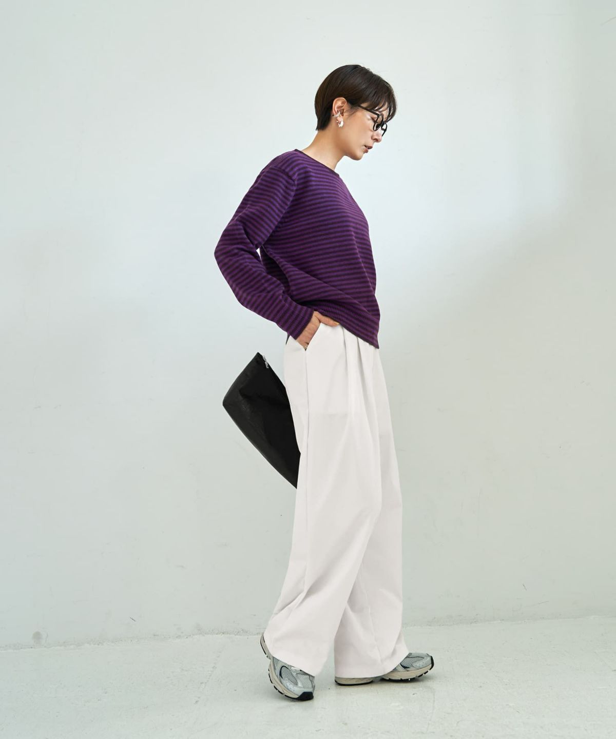 着用イメージ 167cm パープルミックス