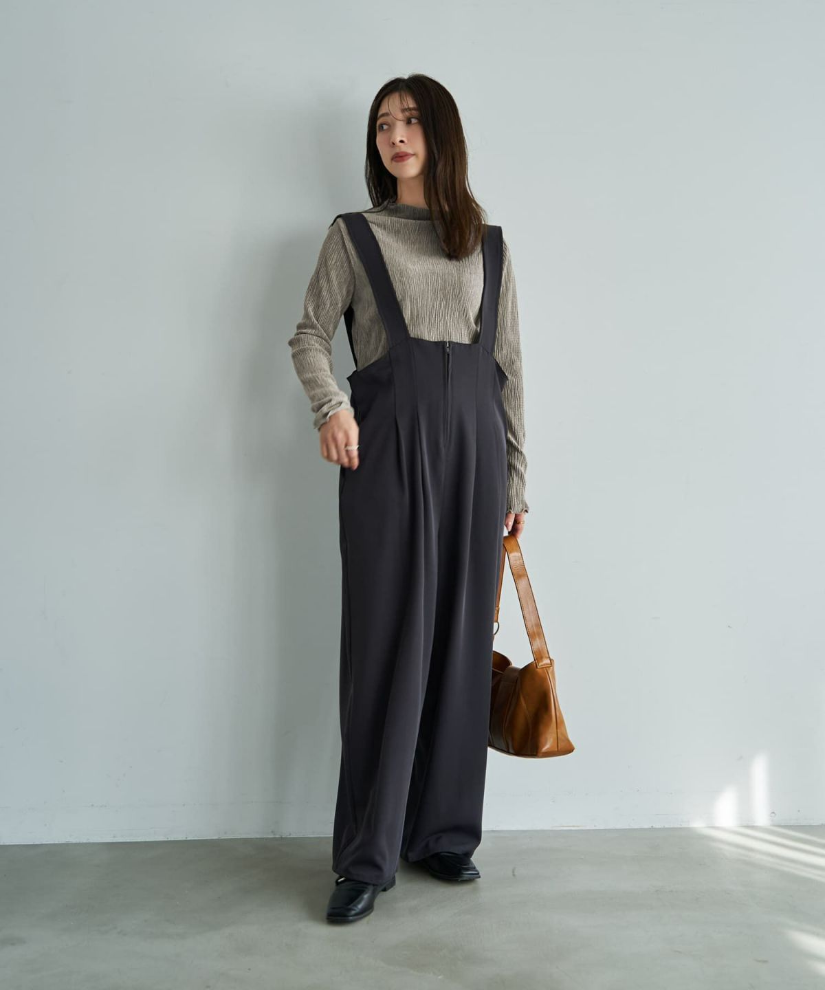 着用イメージ 166cm グレージュ