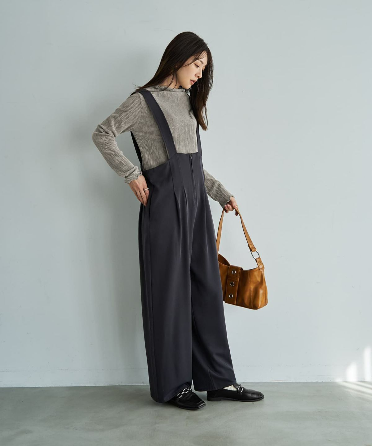 着用イメージ 166cm グレージュ