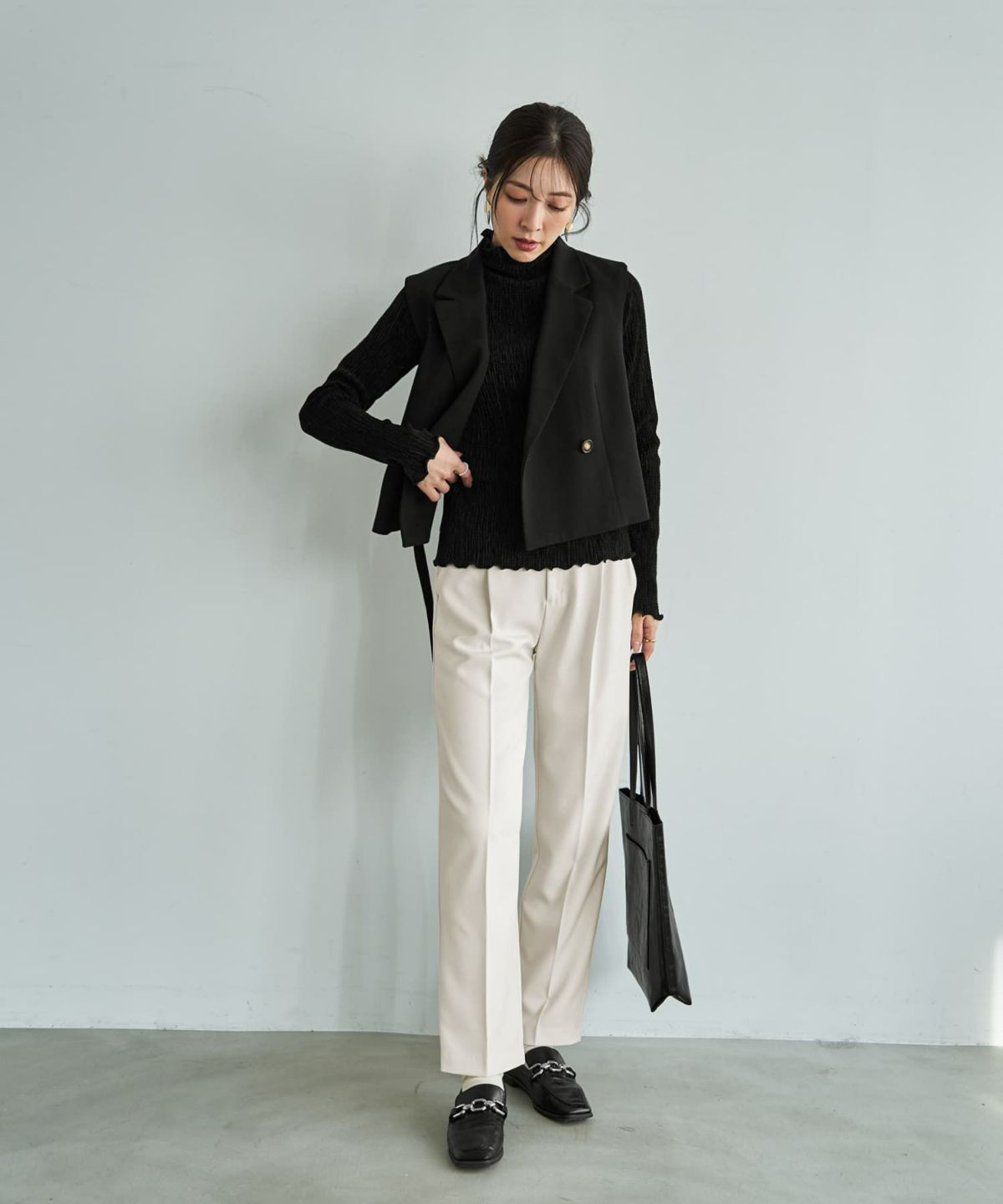 着用イメージ 166cm ブラック