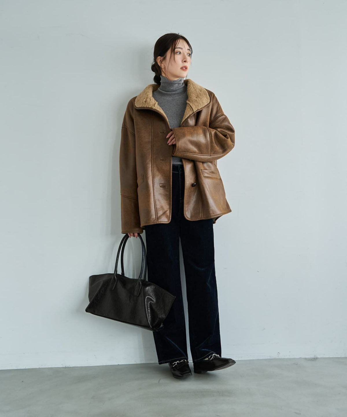 着用イメージ 166cm ネイビー Sサイズ