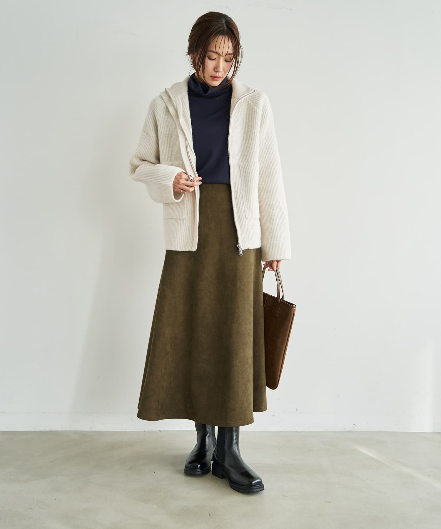 着用イメージ 165cm アイボリー