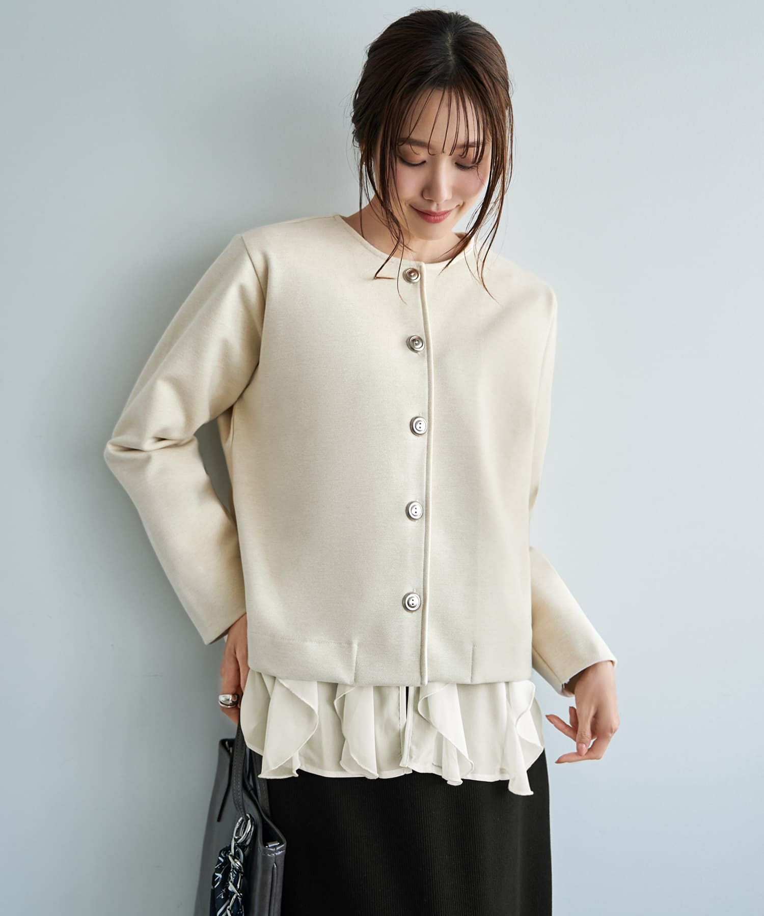 着用イメージ 165cm アイボリー