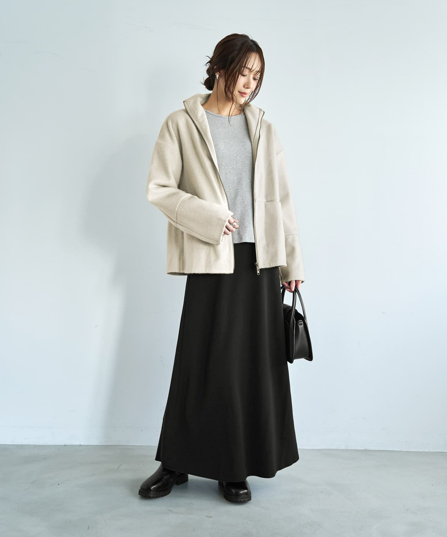 着用イメージ 165cm ミルクベージュ