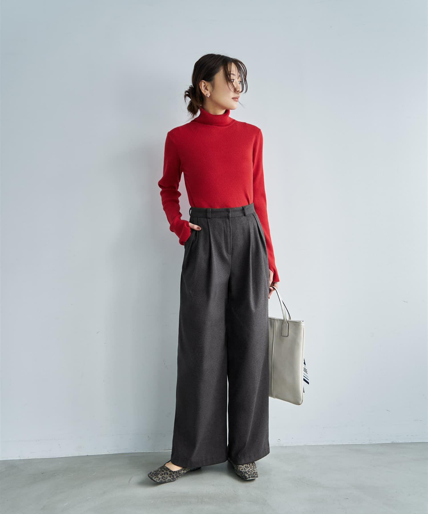 着用イメージ 166cm レッド