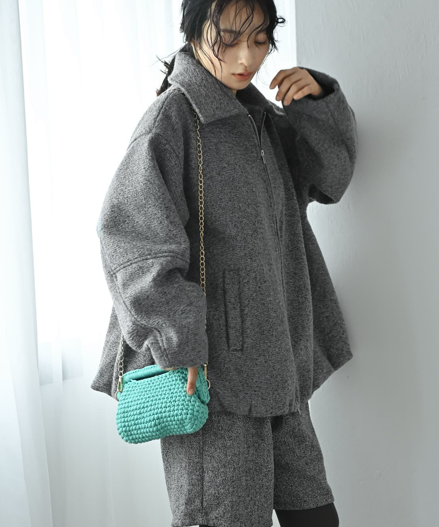 着用イメージ 167cm グリーン
