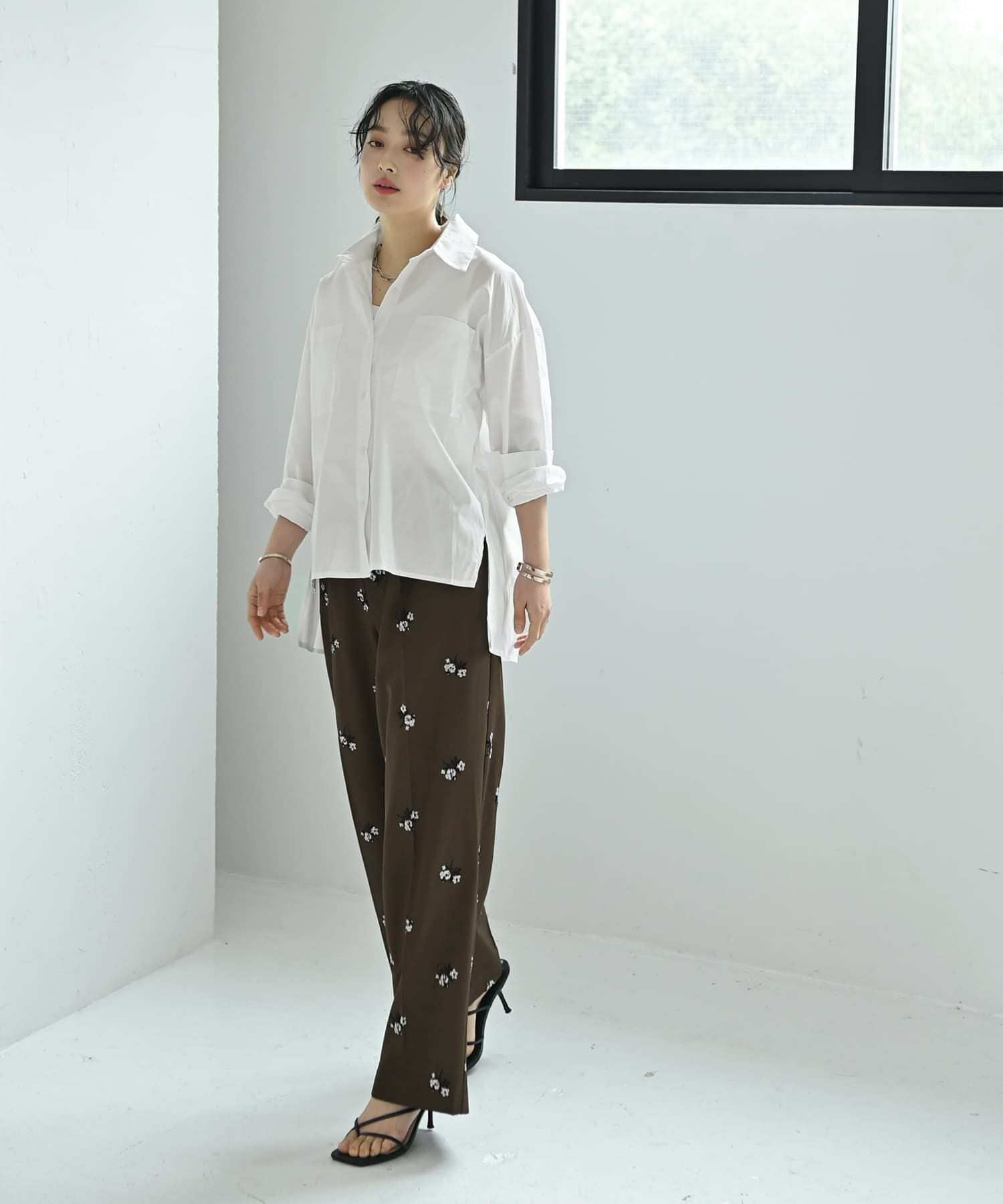 着用イメージ 167cm ブラウン