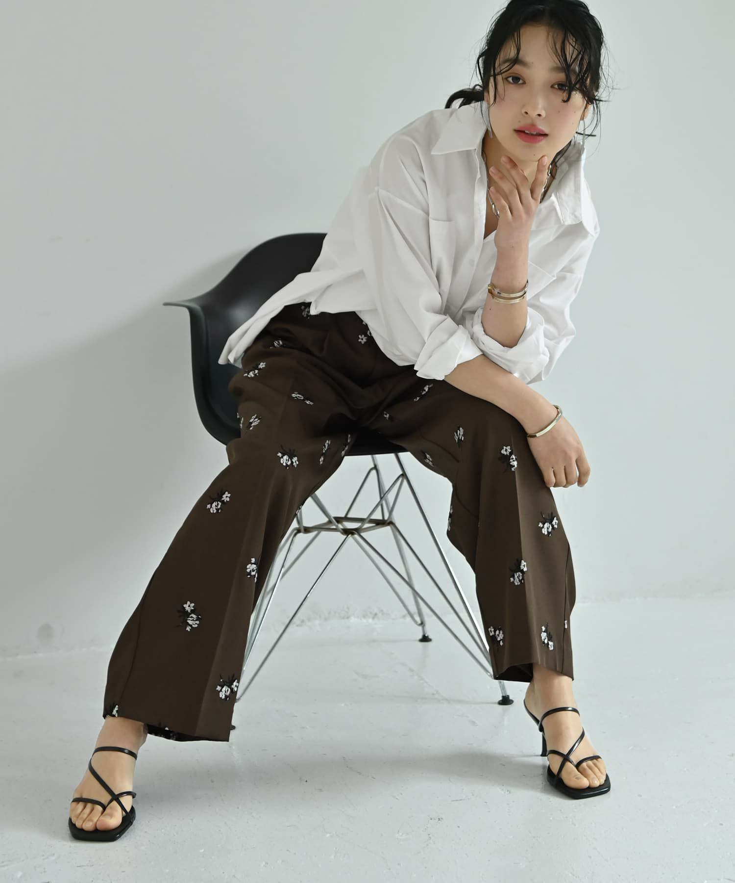 着用イメージ 167cm ブラウン
