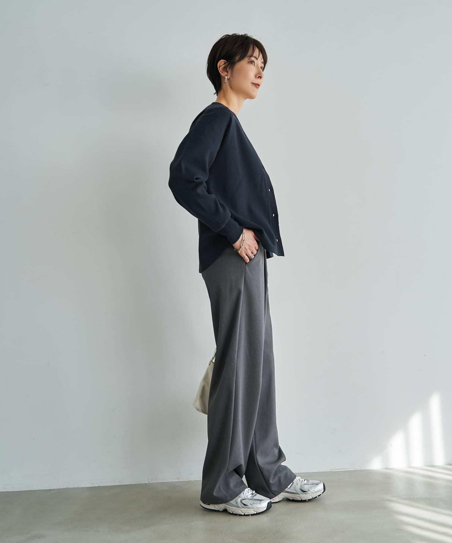 着用イメージ 166cm ネイビー