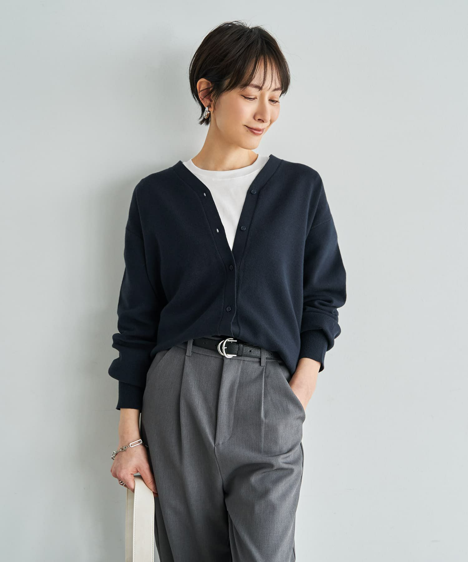 着用イメージ 166cm ネイビー