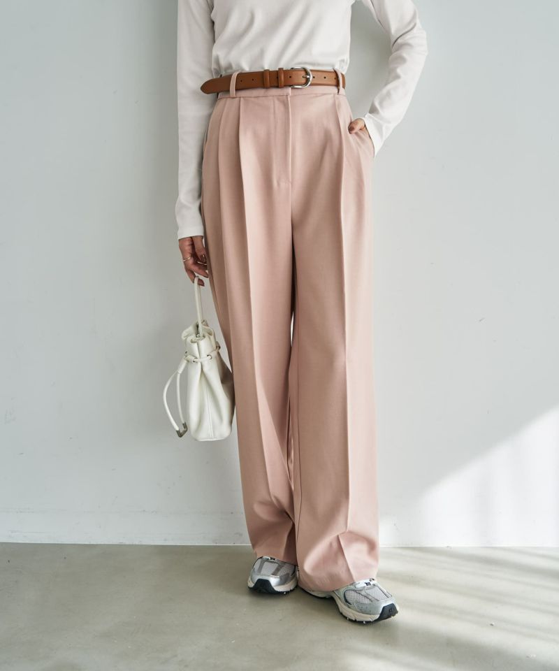 中厚地2タックワイドパンツB | おしゃれな大人レディースファッション