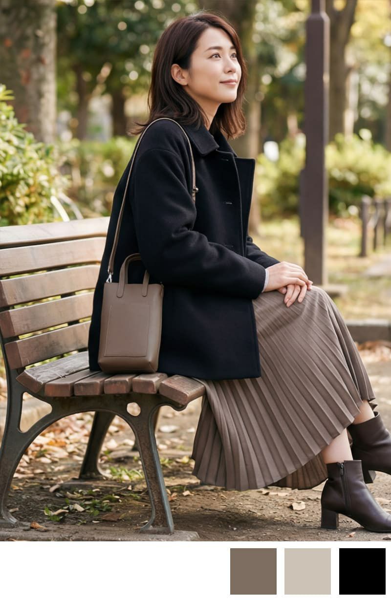 新品未使用　スタイルデリ　ピーコート　ブルー 着回し力抜群！リバーシブルコートをエレガントに着こなして | m-i-d