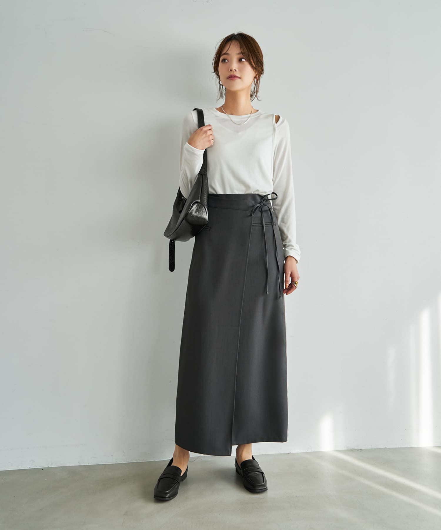 着用イメージ 167cm チャコール