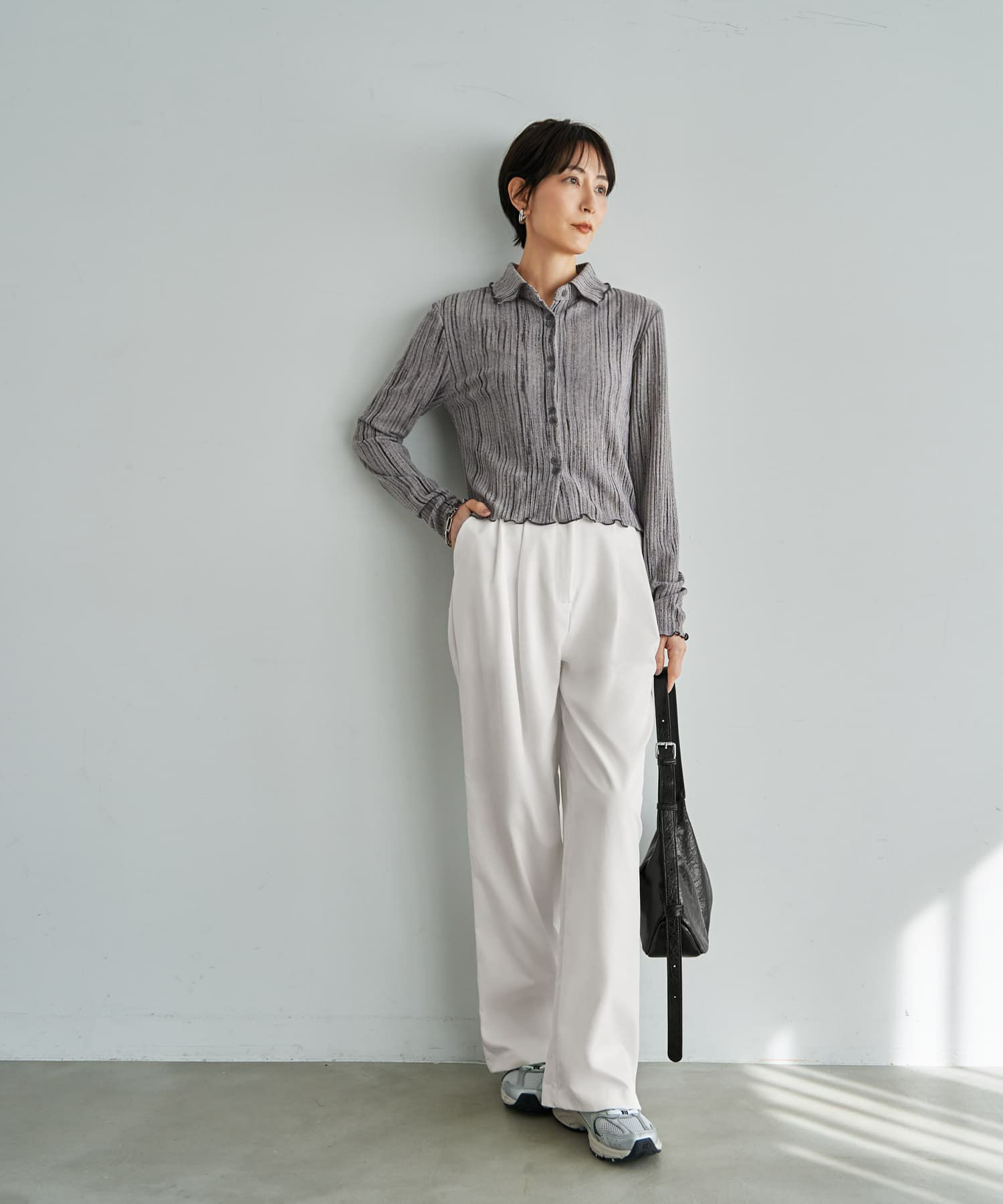 着用イメージ 167cm グレー