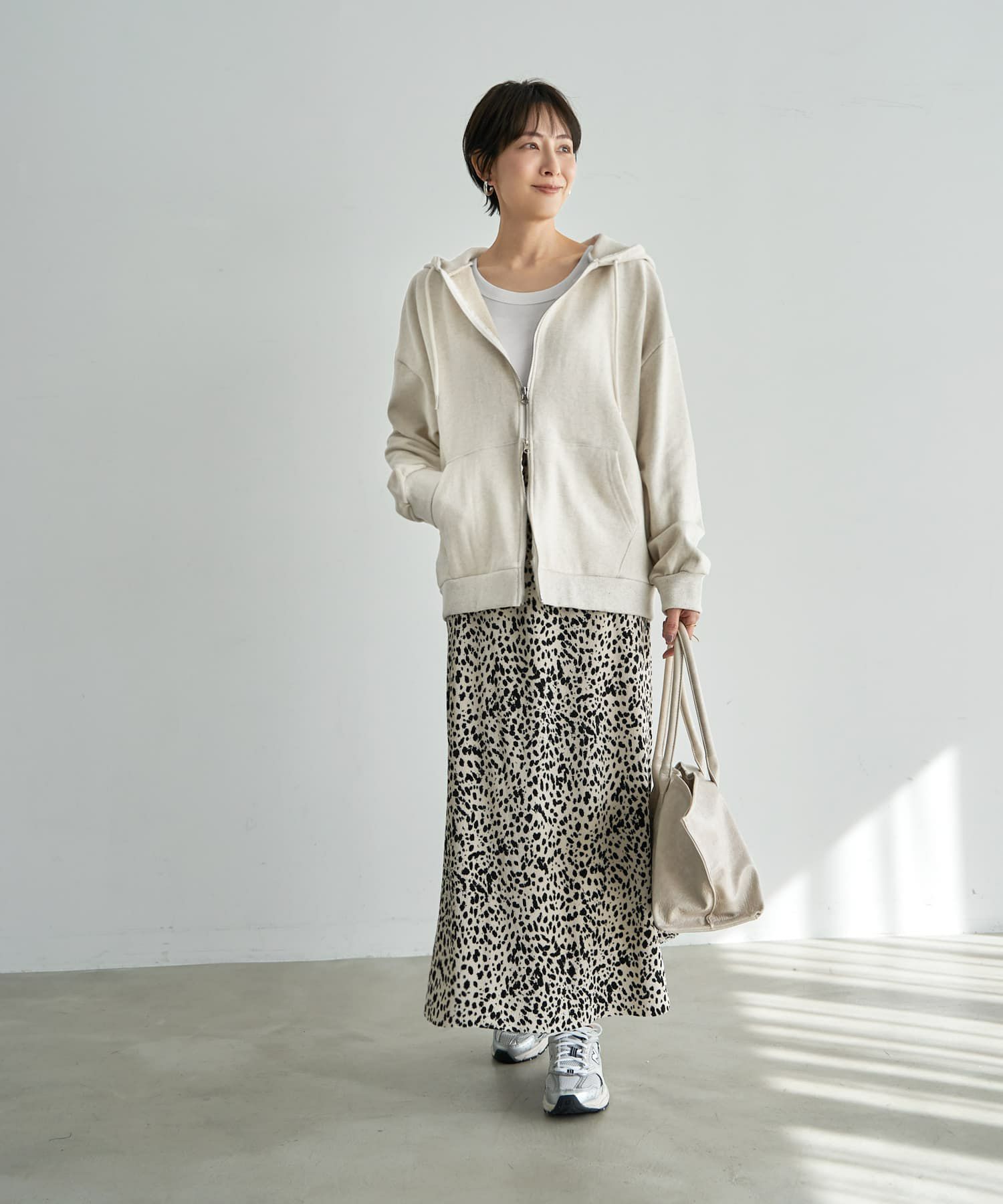 着用イメージ 167cm ライトベージュ