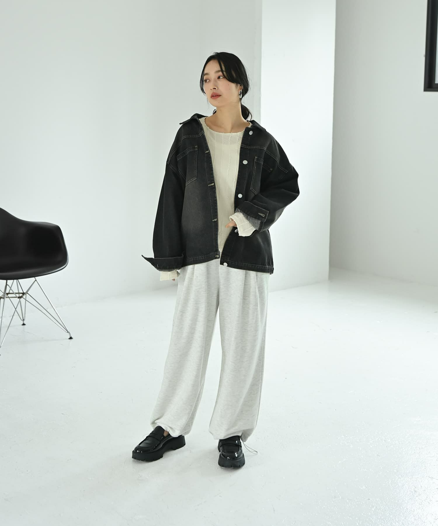 着用イメージ 167cm ブラック
