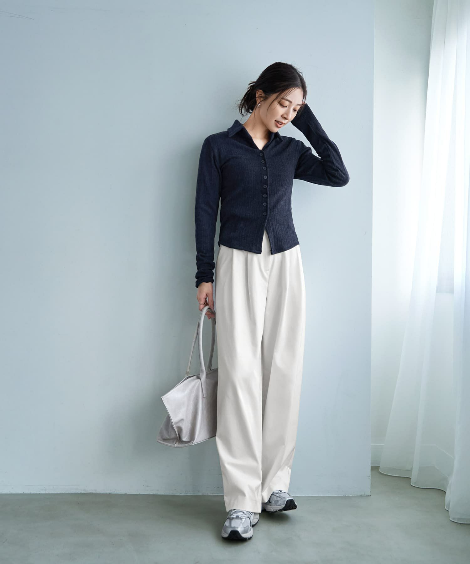 着用イメージ 166cm ネイビー