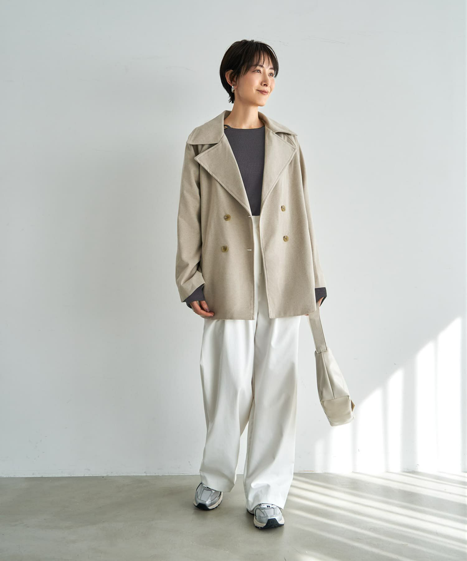 着用イメージ 167cm ライトベージュ
