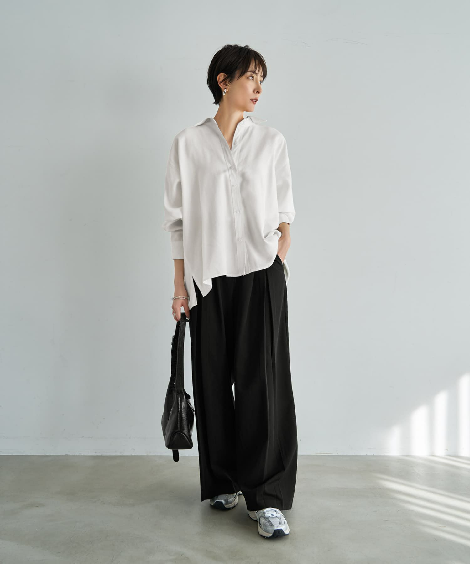 着用イメージ 167cm アイボリー