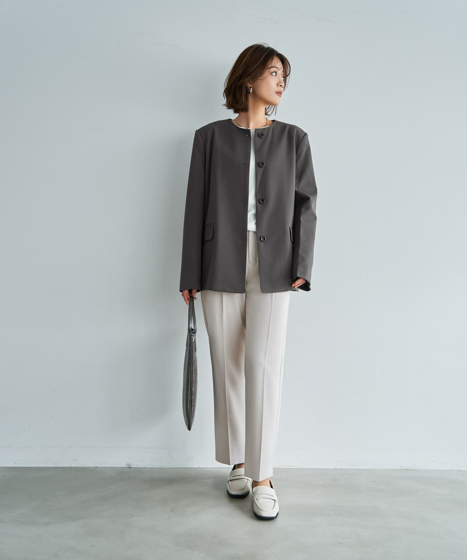 着用イメージ 167cm チャコール