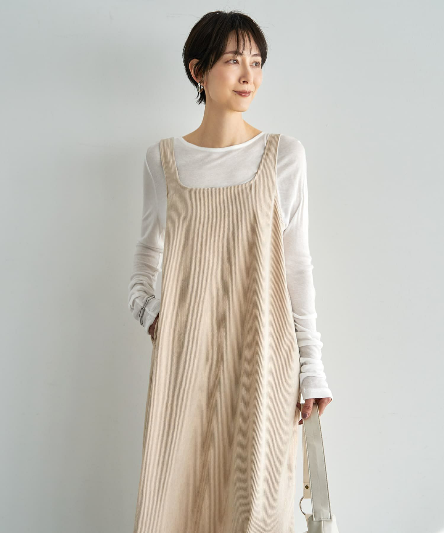 着用イメージ 167cm エクリュ