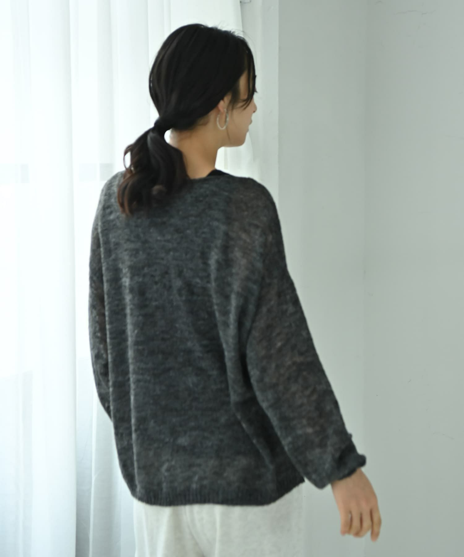 着用イメージ 167cm チャコール