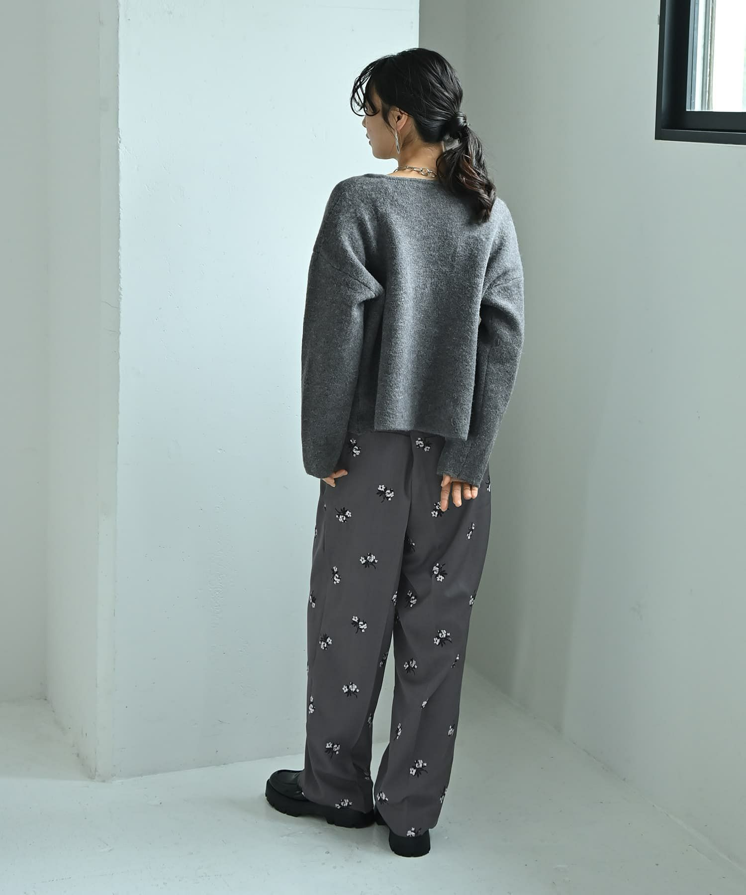 着用イメージ 167cm ダークグレー