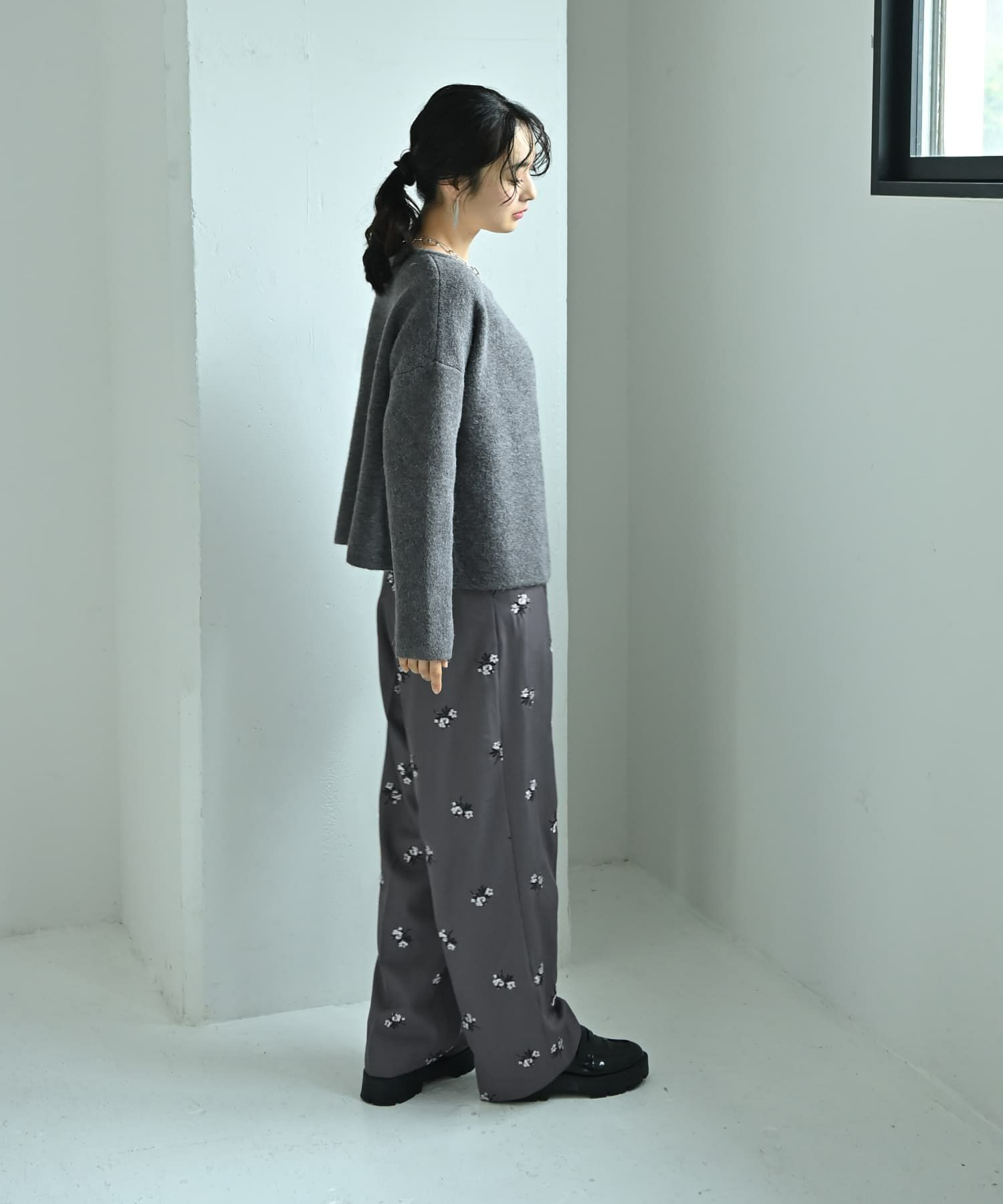 着用イメージ 167cm ダークグレー
