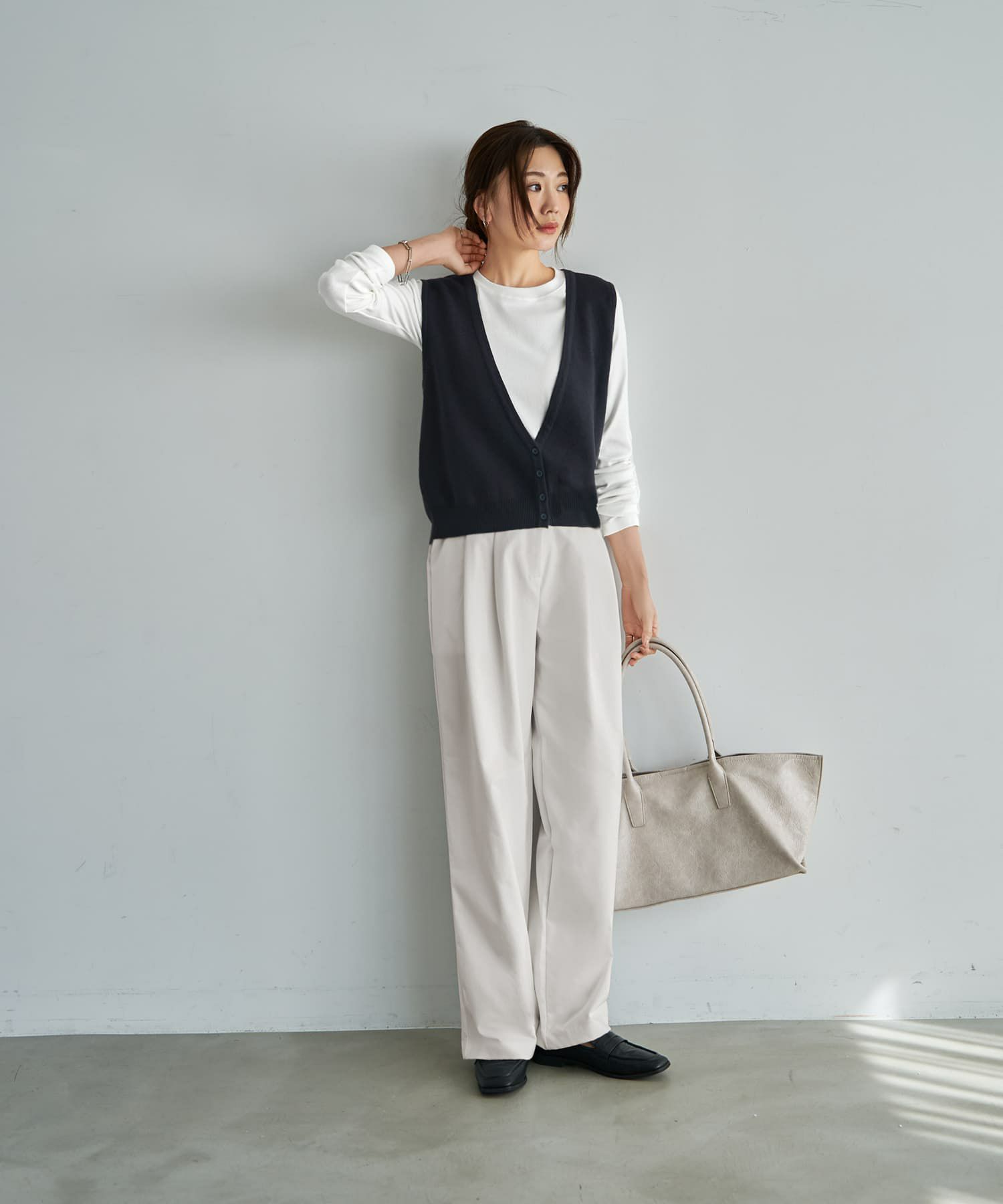 着用イメージ 166cm ネイビー