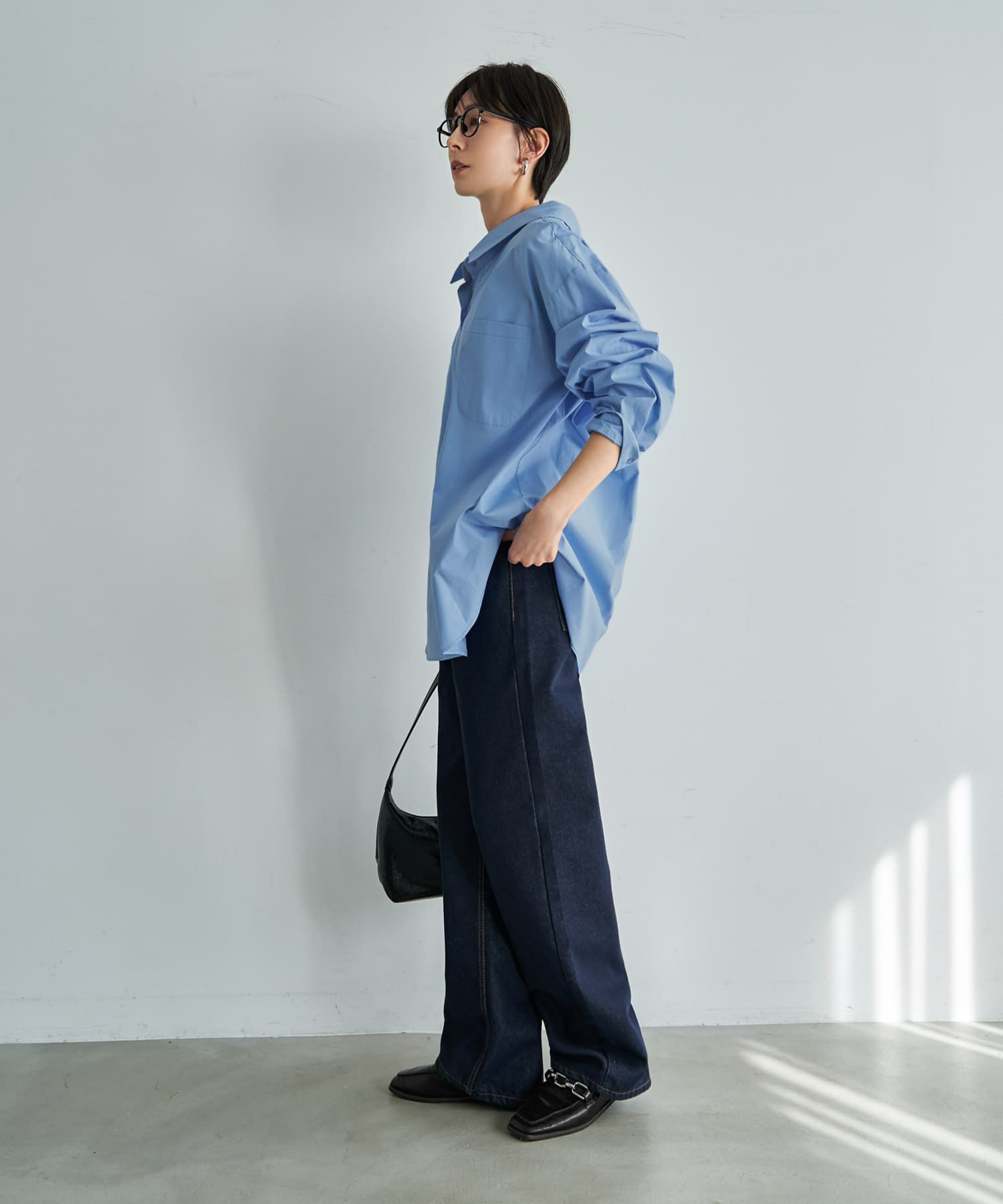 着用イメージ 167cm ライトブルー